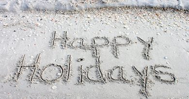Happy Holidays in sand